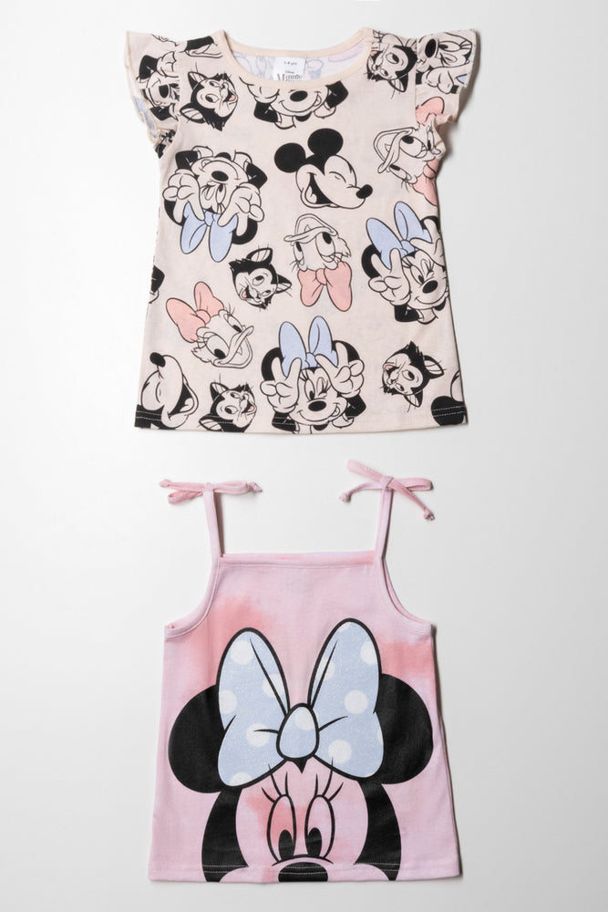 Comfy Chic Wear Minnie Mouse 2Pk T-Shirt Pink