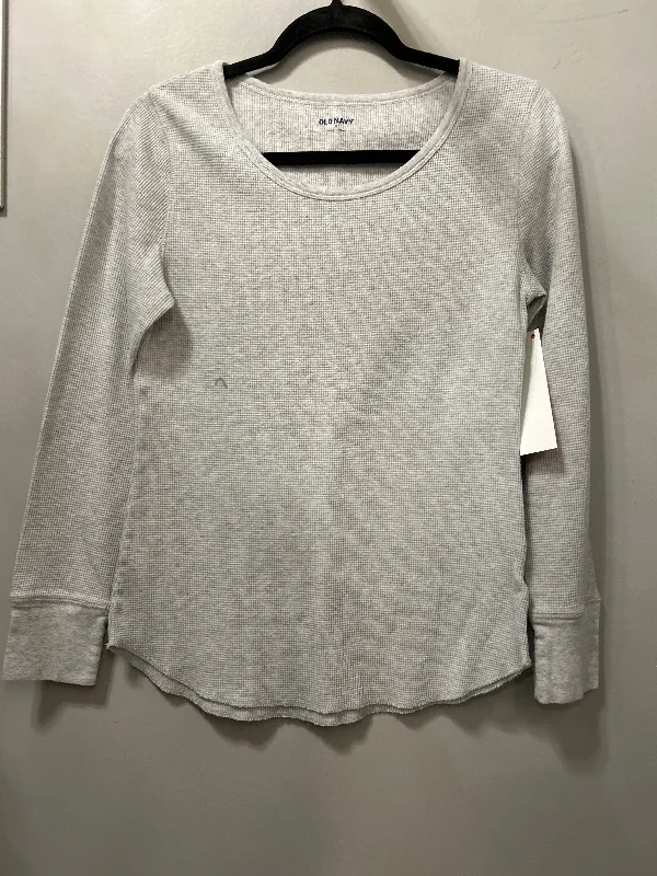 Refreshing Design Top Long Sleeve Basic By Old Navy In Grey, Size: M