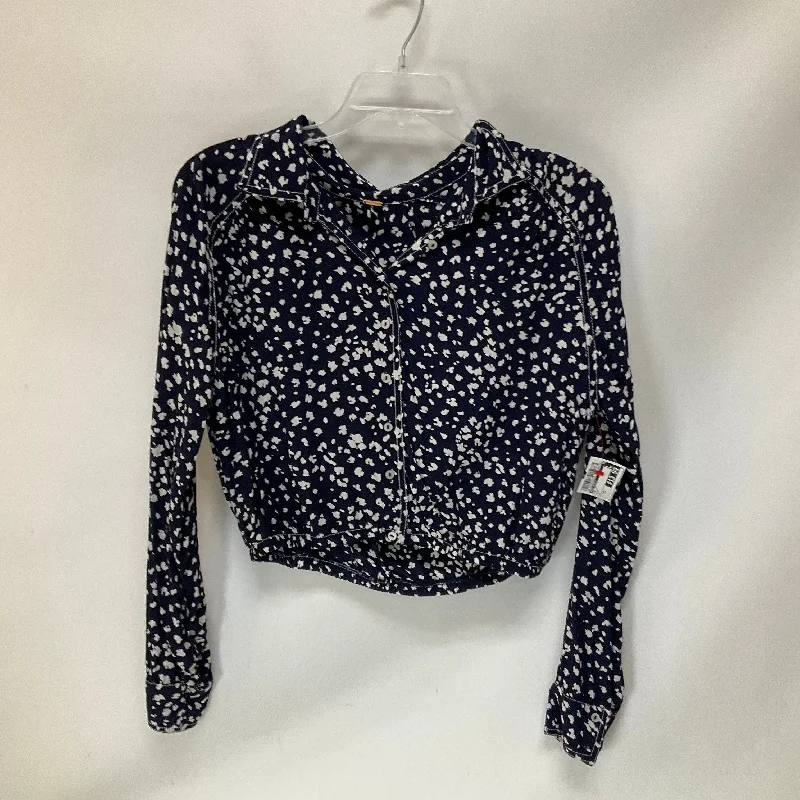 High-end Wear Top Long Sleeve By Free People In Blue, Size: Xs