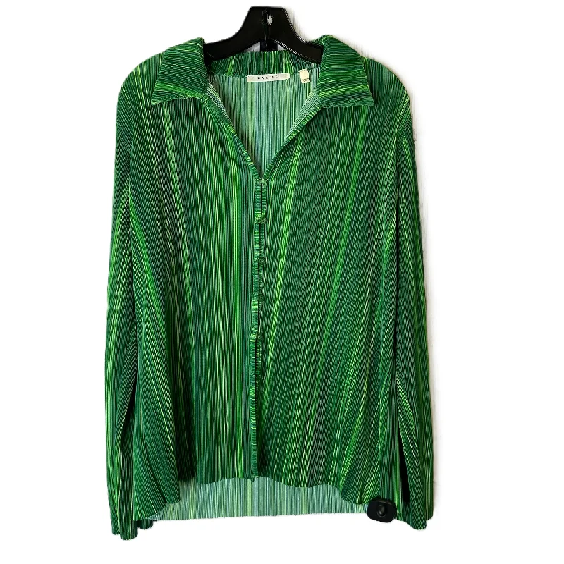 Bright Colors Top Long Sleeve By Clothes Mentor In Green, Size: L