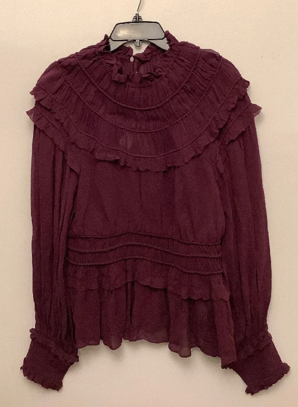 Age-reducing Style Top Long Sleeve By Farm Rio In Red, Size: M