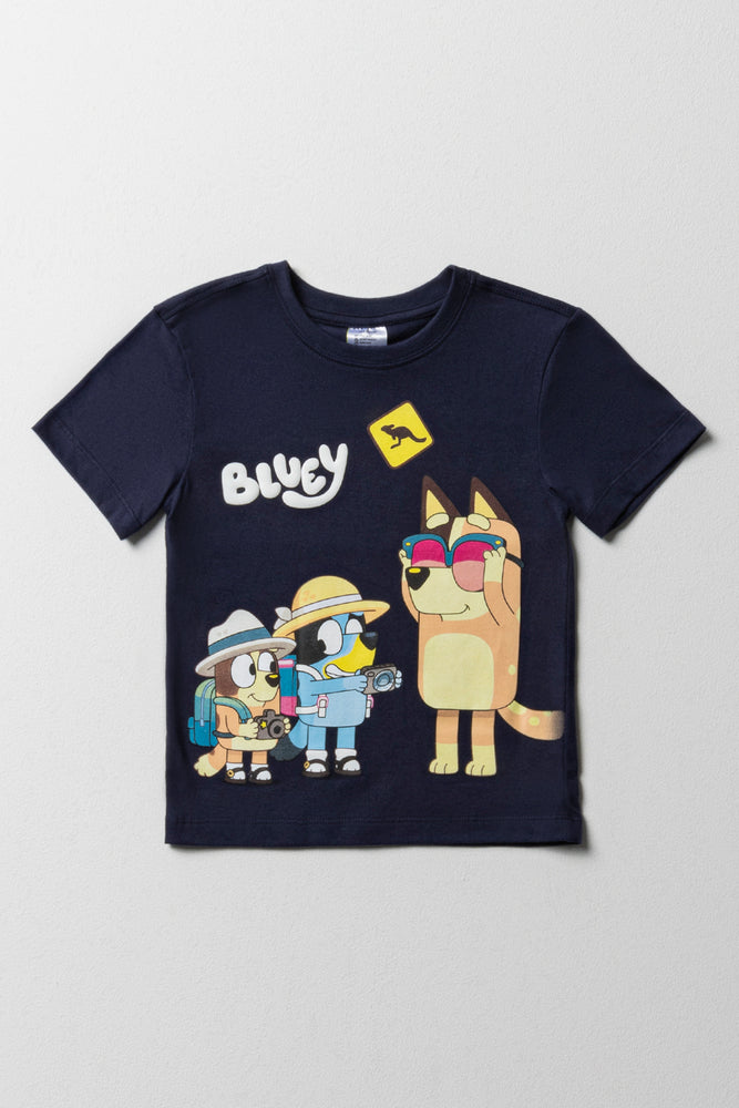 Carefree Bluey T-Shirt Navy