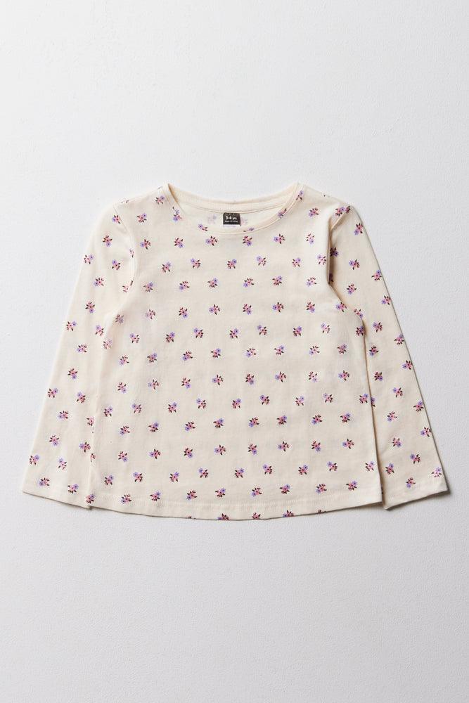Urban Sense Floral Long Sleeve T-Shirt White