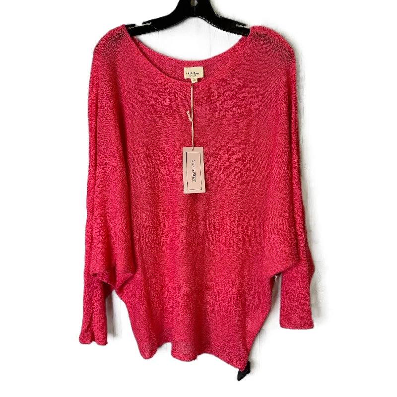European And American Style Top Long Sleeve By 143 Story In Pink, Size: M