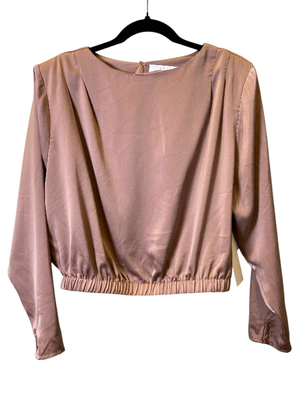Effortless Looks Top Long Sleeve By Astr In Pink, Size: L