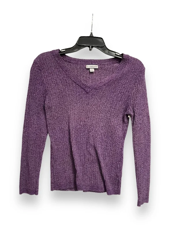 Exquisite Tailoring Top Long Sleeve Basic By Croft And Barrow In Purple, Size: S