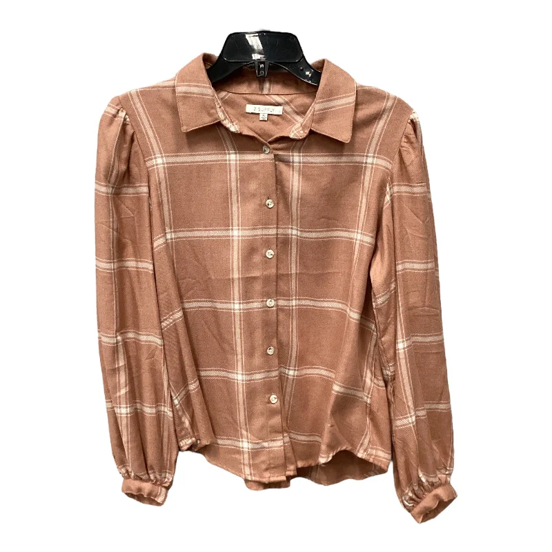 Modern Chic Top Long Sleeve By Z Supply In Peach, Size: Xs