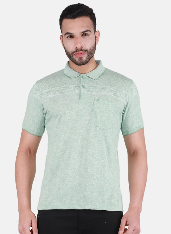 Casual Chic Outfits Men Green Printed T-Shirt