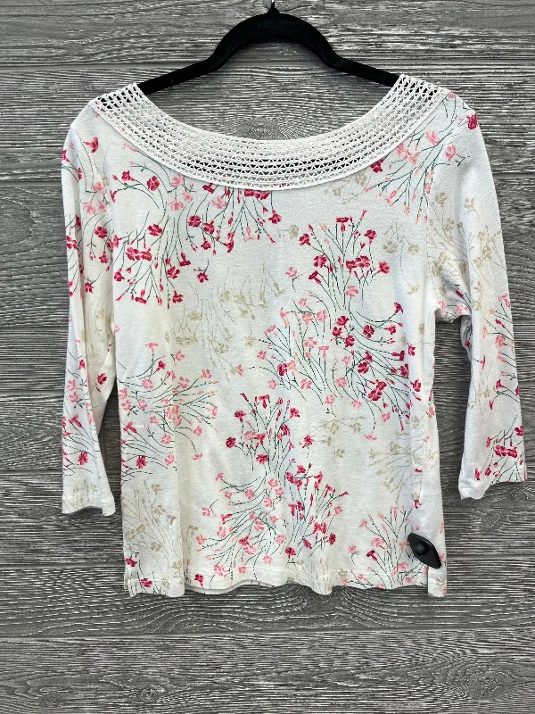Cozy Look Top Long Sleeve By Croft And Barrow In White, Size: Petite  Medium