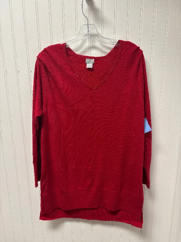 Fresh And Simple Tunic Long Sleeve By Chicos In Red, Size: M