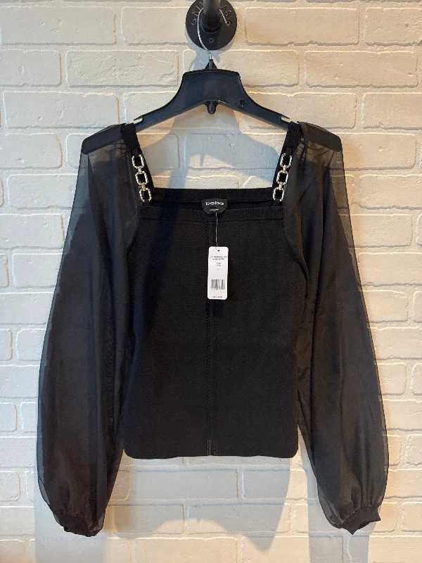Printed Patterns Top Long Sleeve By Bebe In Black & Gold, Size: L