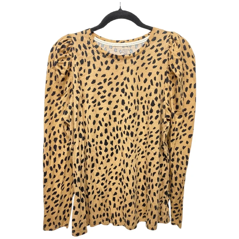 Trendy Items Top Long Sleeve By Crown And Ivy In Animal Print, Size: L