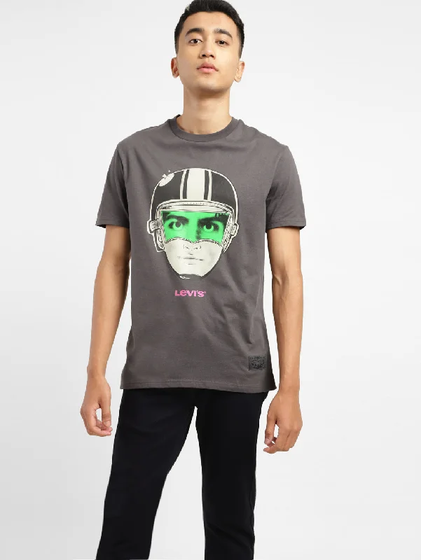 Simple Design Men's Graphic Print Slim Fit T-shirt