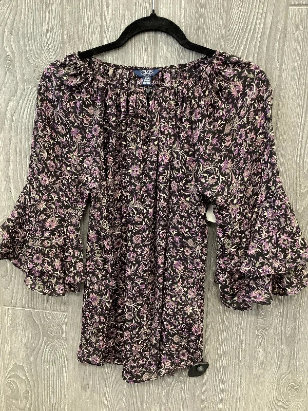 Simple Comfort Top 3/4 Sleeve By Chaps In Purple, Size: S