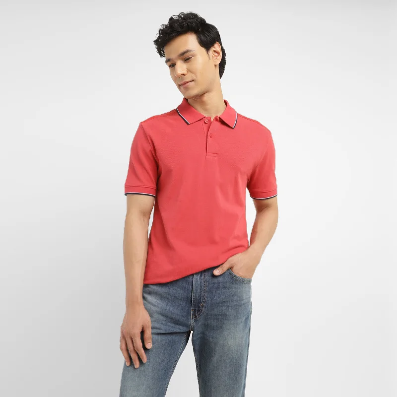 Stretch Design Men's Solid Slim Fit Polo T-shirt