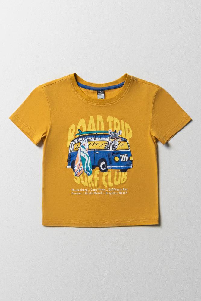Everyday Style Road-Trip Printed T-Shirt Yellow