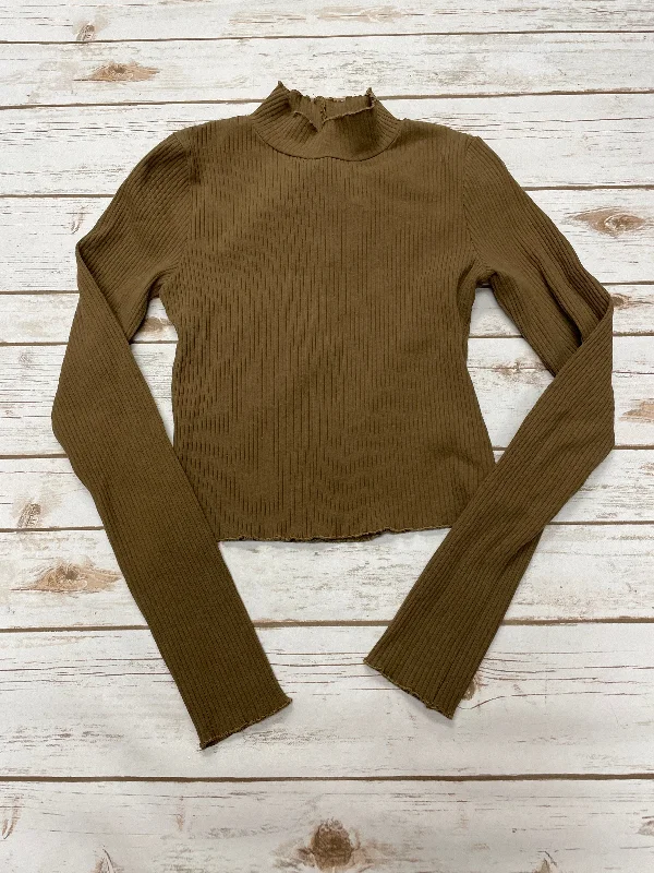 Sports And Leisure Top Long Sleeve By Good American In Brown, Size: M