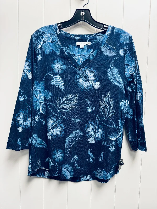 Design Must-have Top Long Sleeve By Chicos In Blue, Size: L