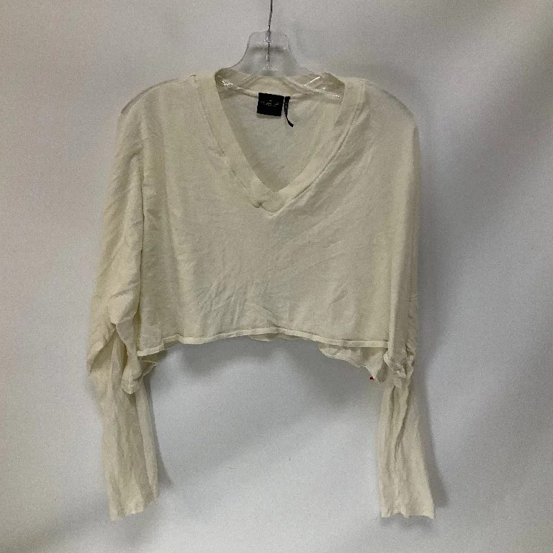 New Design Top Long Sleeve By Urban Outfitters In Cream, Size: Xs