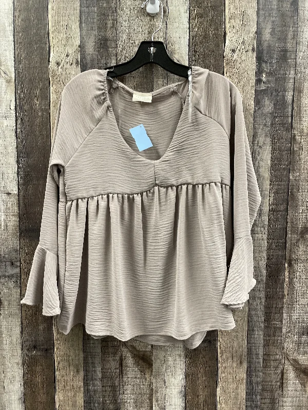 French Style Top Long Sleeve By 143 Story In Taupe, Size: S