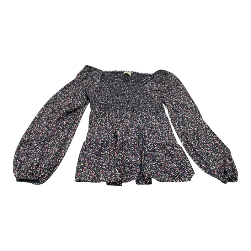 Dynamic Fashion Top Long Sleeve By Hailey and Co In Floral Print, Size: S