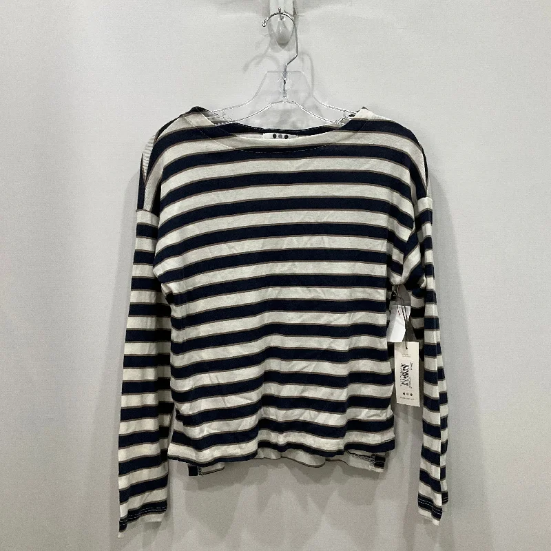 Spring Fashion Top Long Sleeve By Three Dots In Striped Pattern, Size: Xs
