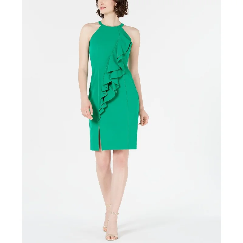 Summer Comfort Vince Women's Camuto Halter Ruffle Dress Green Size 8