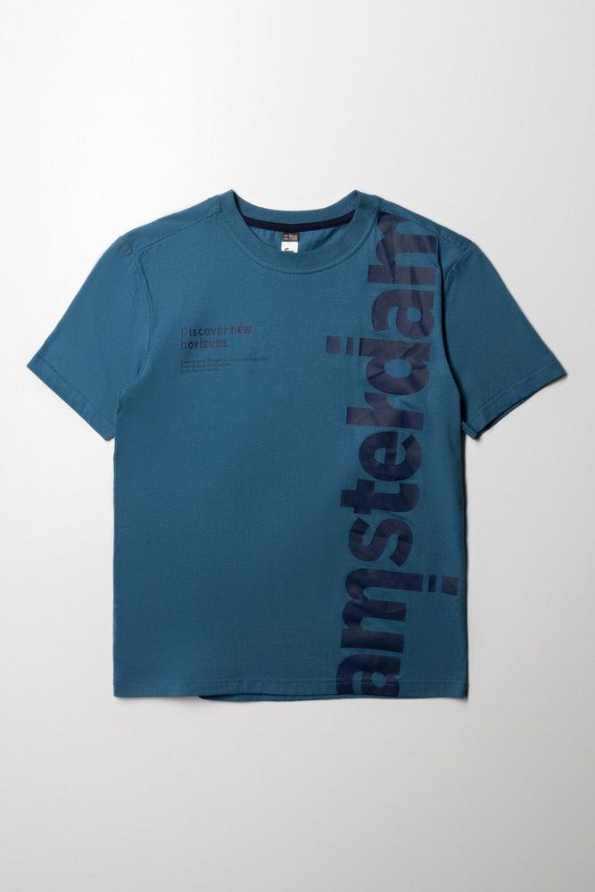 Exquisite Design Amsterdam Short Sleeve T-Shirt Teal