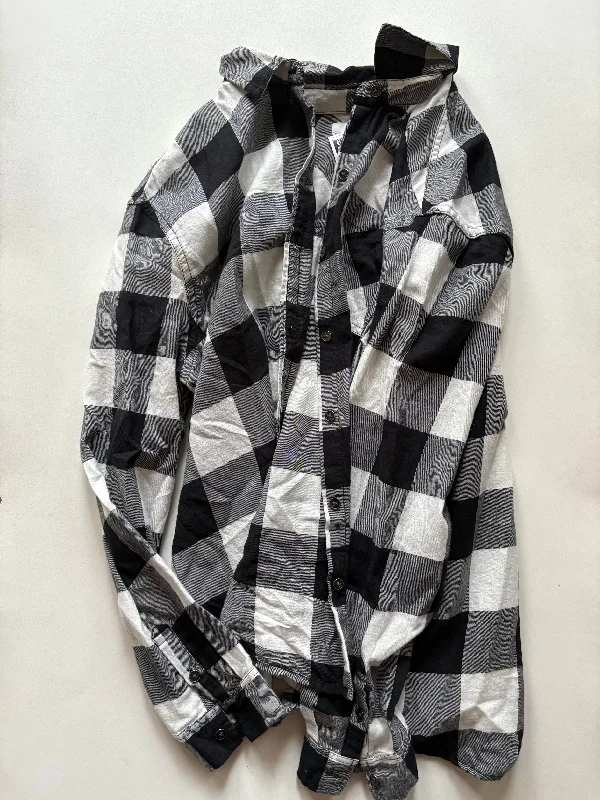 Exquisite Design Top Long Sleeve By True Craft In Plaid Pattern, Size: L