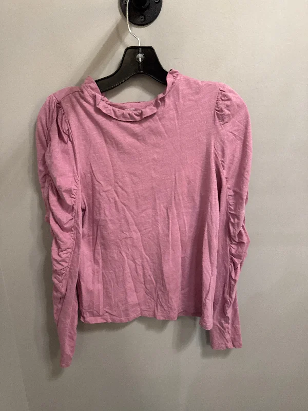 Minimal Style Top Long Sleeve By Maeve In Pink, Size: Xs
