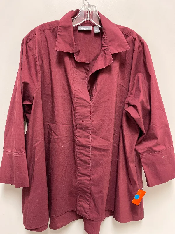 Fashionable In The Times Tunic Long Sleeve By Clothes Mentor In Red, Size: L