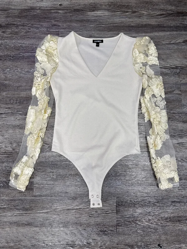 Cute Style Top Long Sleeve By Express In Cream, Size: S