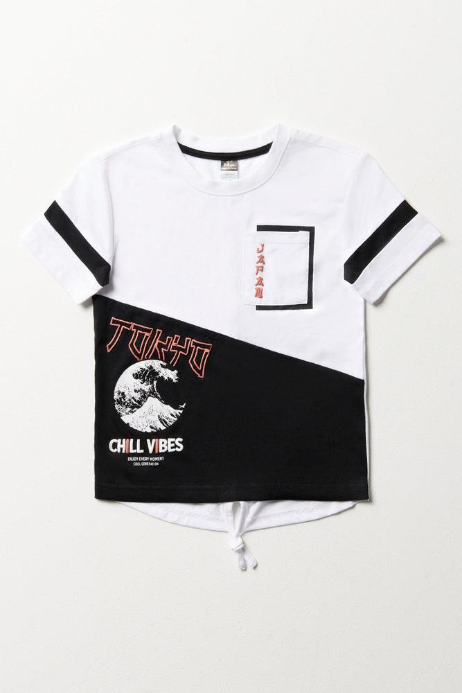 Fashion Innovation Tuxedo Short Sleeve T-Shirt Black & White