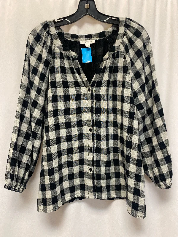 Innovative Design Top Long Sleeve By Beachlunchlounge In Black & White, Size: L