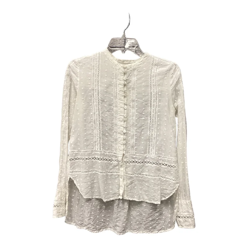 Perfect Tailoring Top Long Sleeve By Derek Lam In Cream, Size: 0