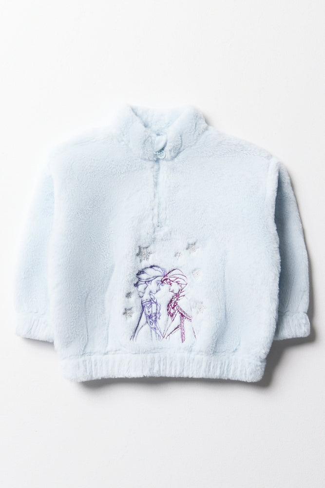 Fresh And Natural Frozen Quarter Zip Tracktop Light Blue