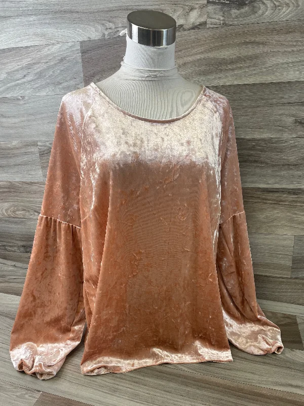 Integrated Design Top Long Sleeve By Lc Lauren Conrad In Peach, Size: Xl
