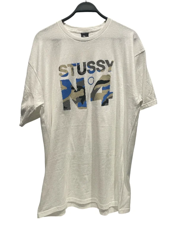 Weekend Comfort STUSSY/T-Shirt/L/Cotton/WHT/Camouflage/NUMBER 4