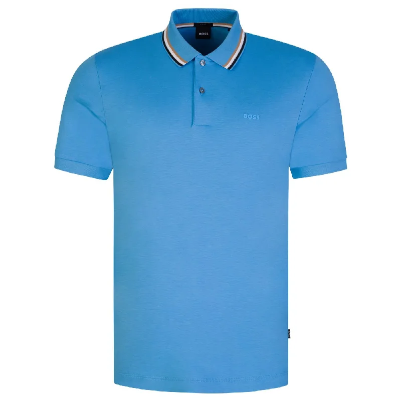 All-Day Outfits Hugo Boss Men's Penrose Turquoise Blue Short Sleeve Slim Fit Polo T-Shirt