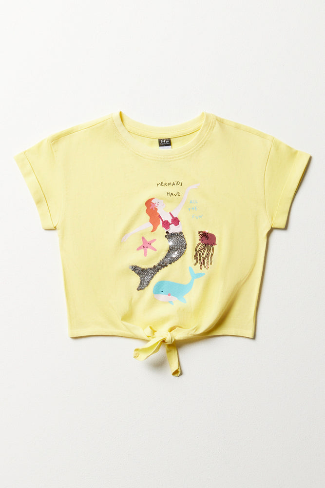 Diamond Series The Little Mermaid Short Sleeve T-Shirt Yellow