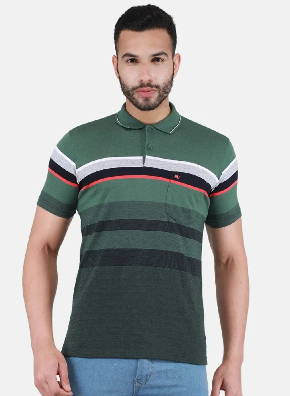 Design Perception Men Green Printed T-Shirt