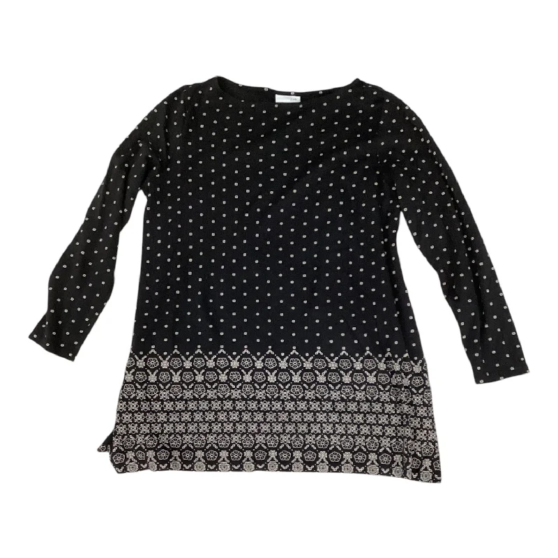 Cozy Layers Top Long Sleeve By J. Jill In Black & Tan, Size: M