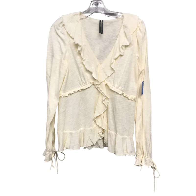 Casual Chic Outfits Top Ls By Anthropologie In Cream, Size:S