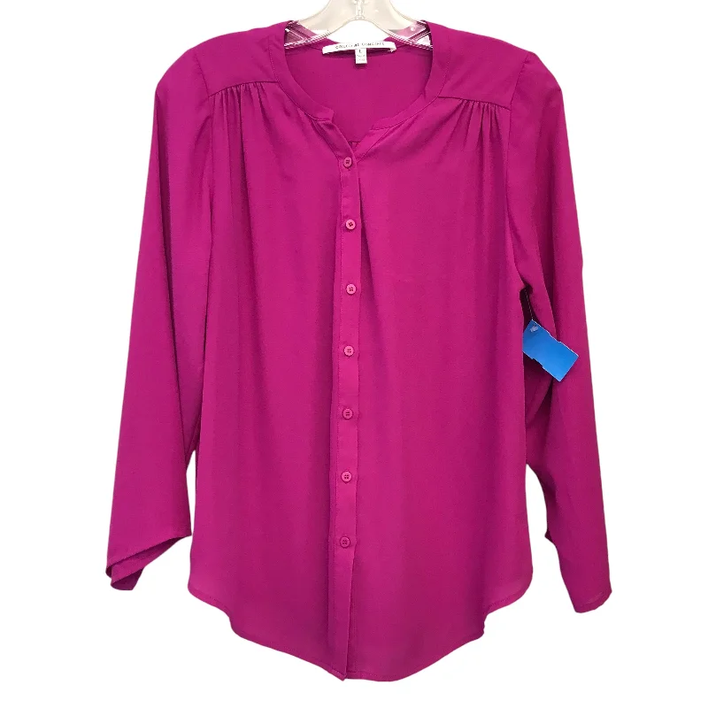 Soft Tops Top Ls By Collective Concepts In Purple, Size:L