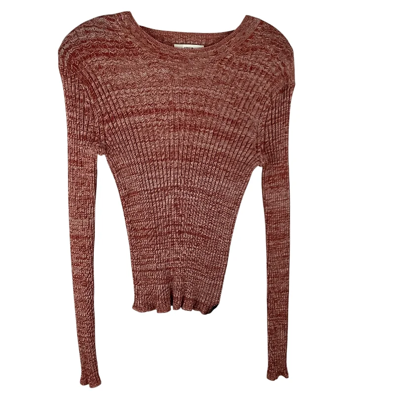 Simple Solid Color Top Long Sleeve By Vince In Red, Size: S