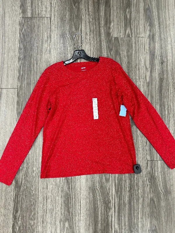 Playful Style Top Long Sleeve By Sonoma In Red, Size: L