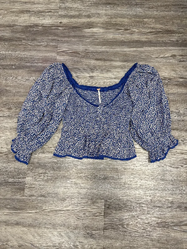 High Street Style Top 3/4 Sleeve By Free People In Floral Print, Size: S