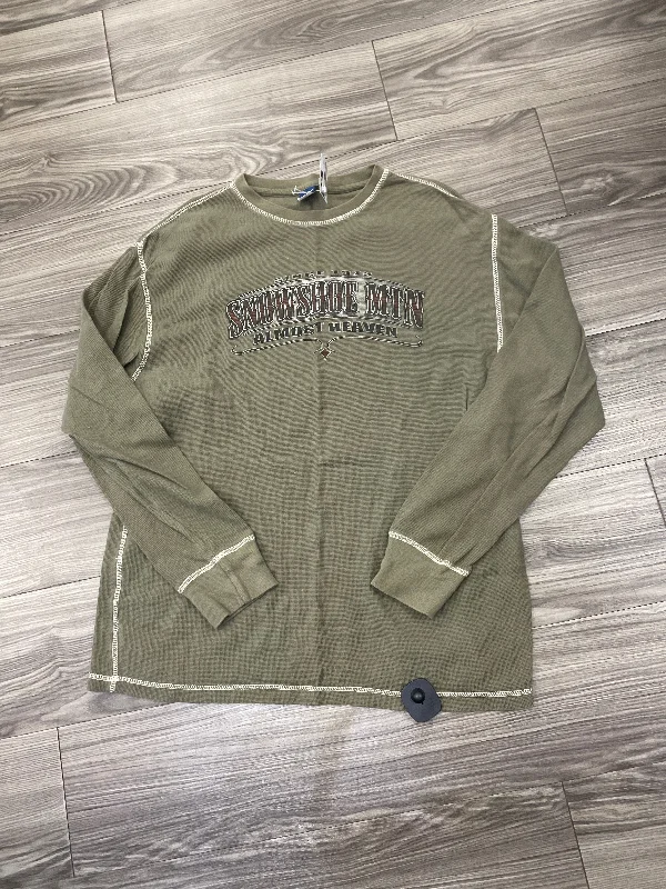 Double-sided Wear Top Long Sleeve By Opi In Green, Size: M