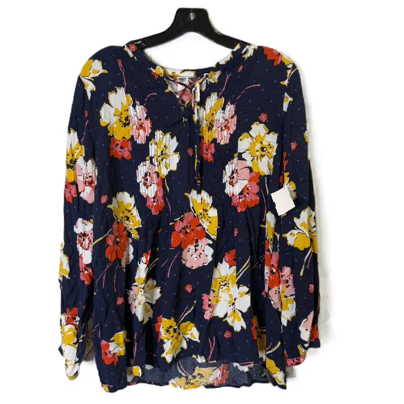 Luxury Style Top Long Sleeve By Old Navy In Blue, Size: L