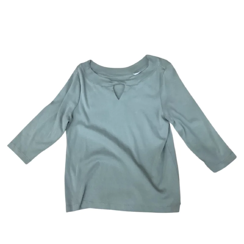 Classic Design Top 3/4 Sleeve By Chicos In Green, Size: 2